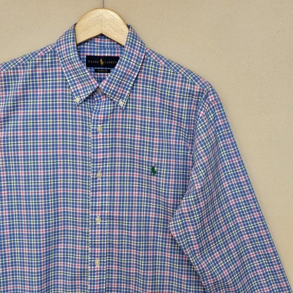 Ralph Lauren Classic Fit Long Sleeve Button Down Check Shirt Men's L /eaa454044